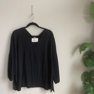 Plus Size Black Wool Blouse